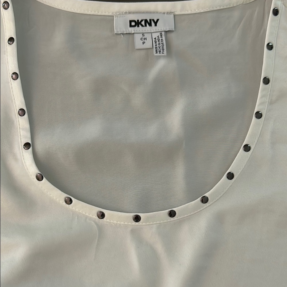 DKNY Ivory Top with Stud Accents